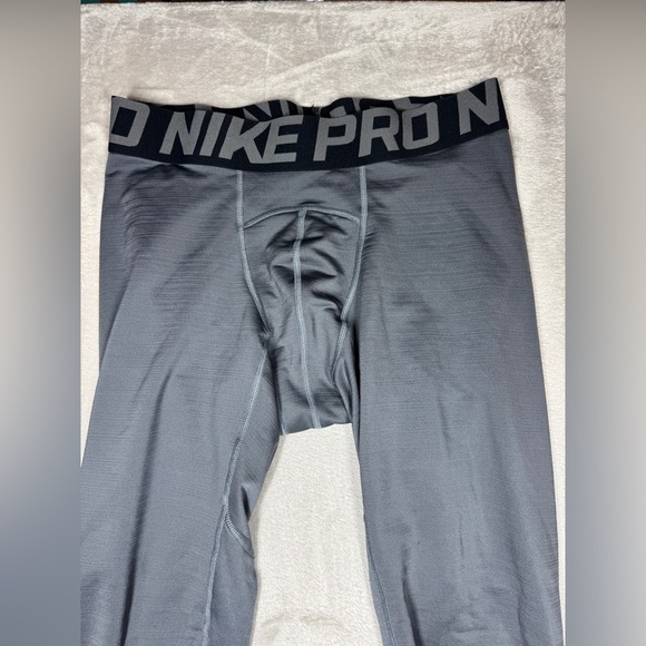 Nike Pro Men’s Grey Compression Training Performance Leggings Tights Size Small - Picture 3 of 16